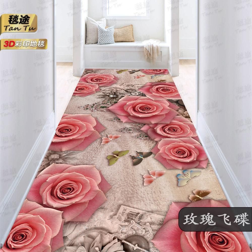 

Custom Made Long Hallway Carpets European Stairs Corridor Carpet Wedding Hotel Carpet Area Rugs Runners Flower Non-slip Floor Ma 60X100CM