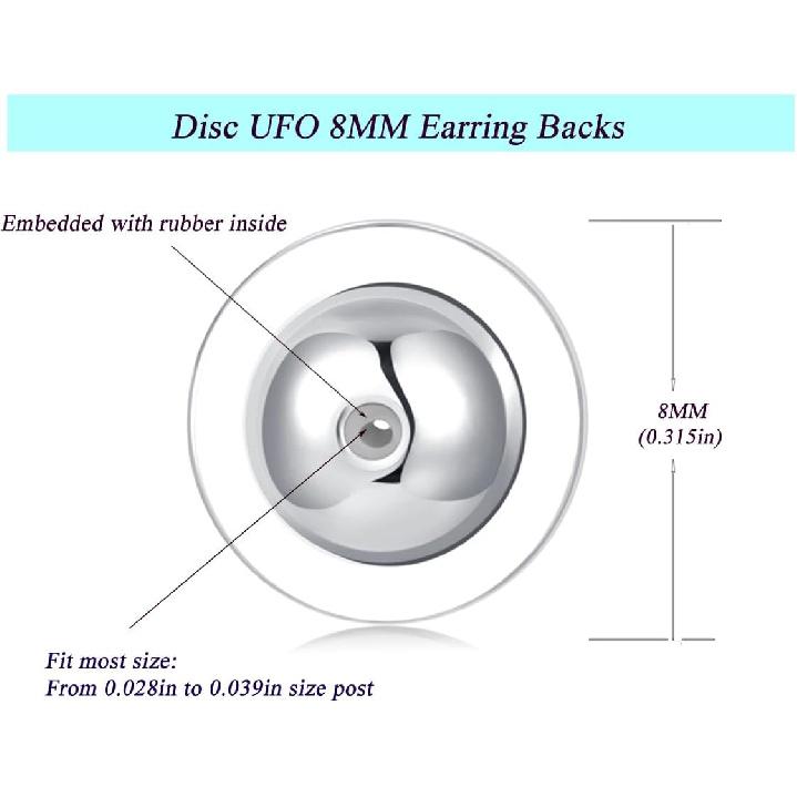 

Fomissky-sisa Dics Flat Earring Backs, 6 pcs Locking Earring Backs Replacements, White Gold Plated Earring Backs for Studs, 3 Silver - Dia. 8MM, 2 Silver + 1 Gold - Dia.
