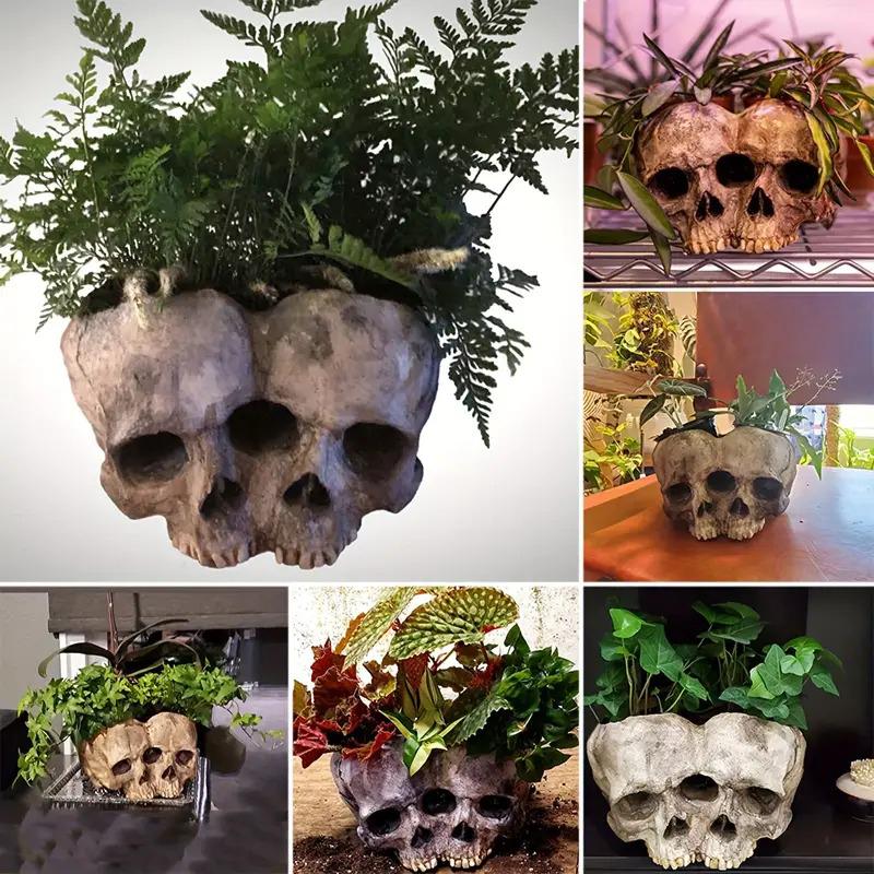

Halloween Home Skull Planter Resin Flowering Ornament Outdoor Patio