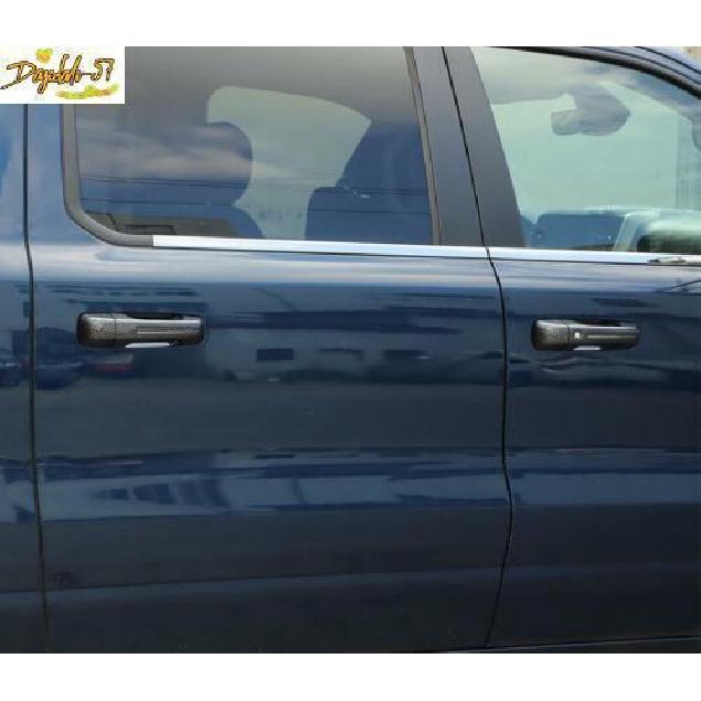 For -22 Dodge Ram 1500 ABS Carbon Fiber Look Car Door Handle Cover Trim 8PCS