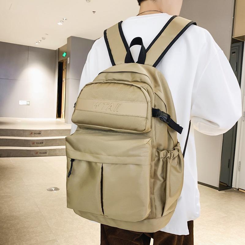 Korean Version of Street Style Ins Front Pocket Student Schoolbag Large Capacity Junior High School Student College Student Backpack