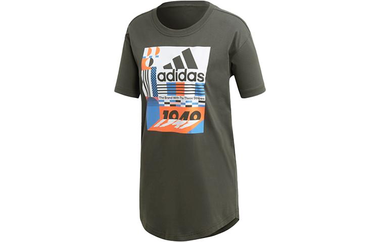 

Adidas T Shirts Women s Earthy Brown Crew Neck Moderate Straight Fit ED6174 L