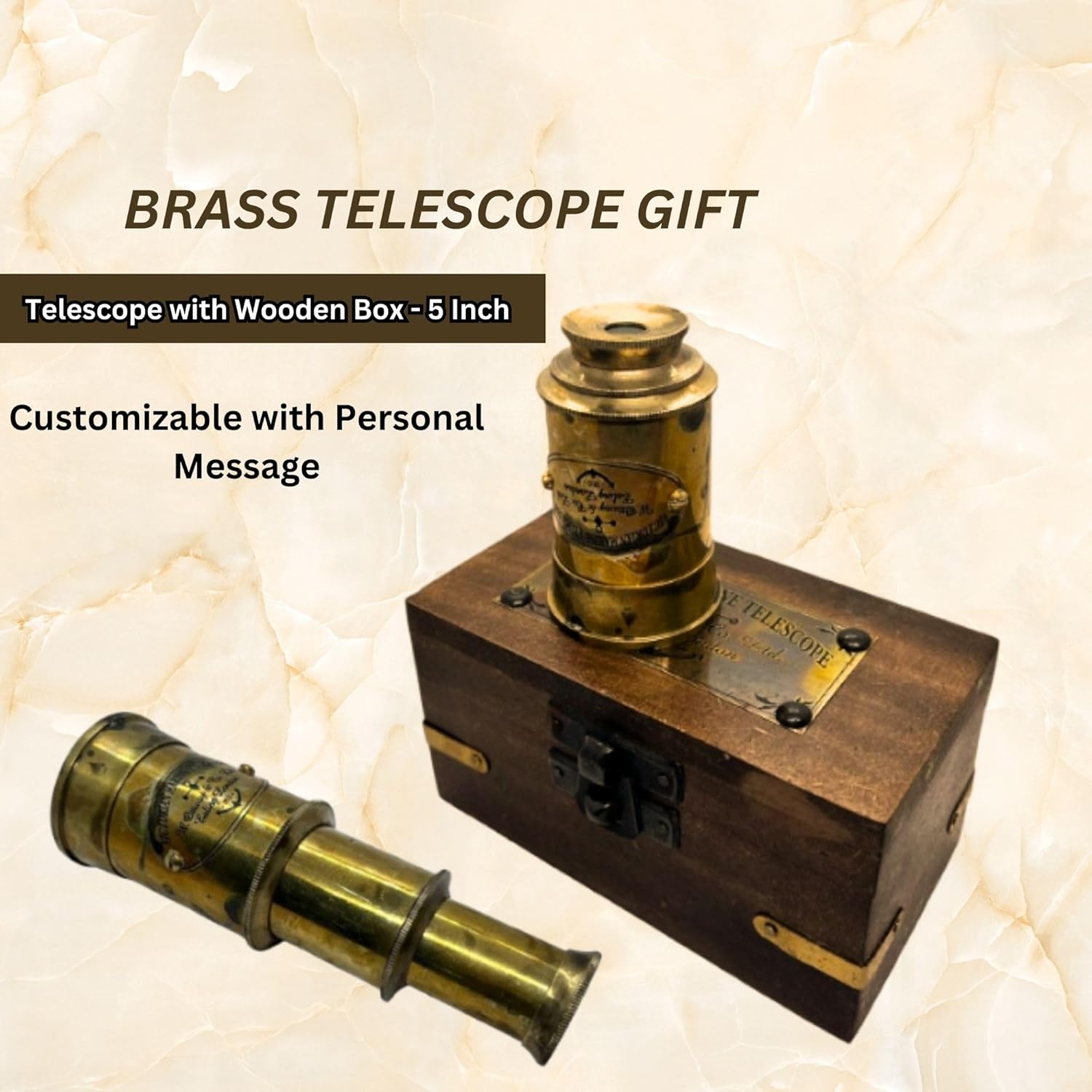 

Латунный Викторианский Телескоп Морской Деревянная Коробка На Заказ Персонализированный Ваше Сообщение На Телескопе 4 M аэро
