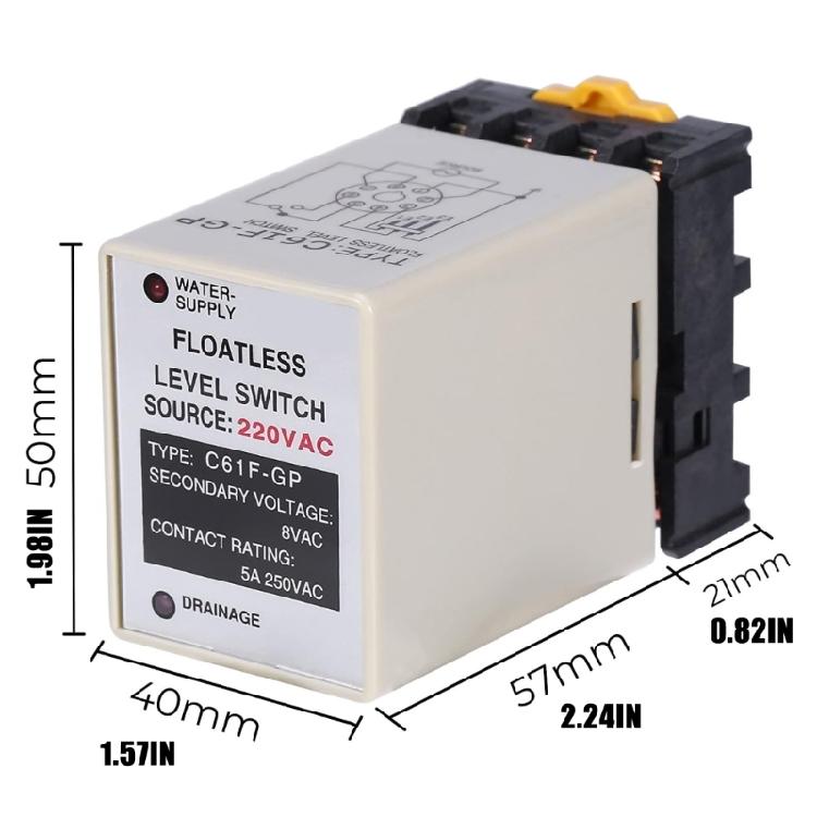 C61FGP 220V Floatless Level Switching Water Level Controller Automatic Pump Switching Liquid Level Switching with Base