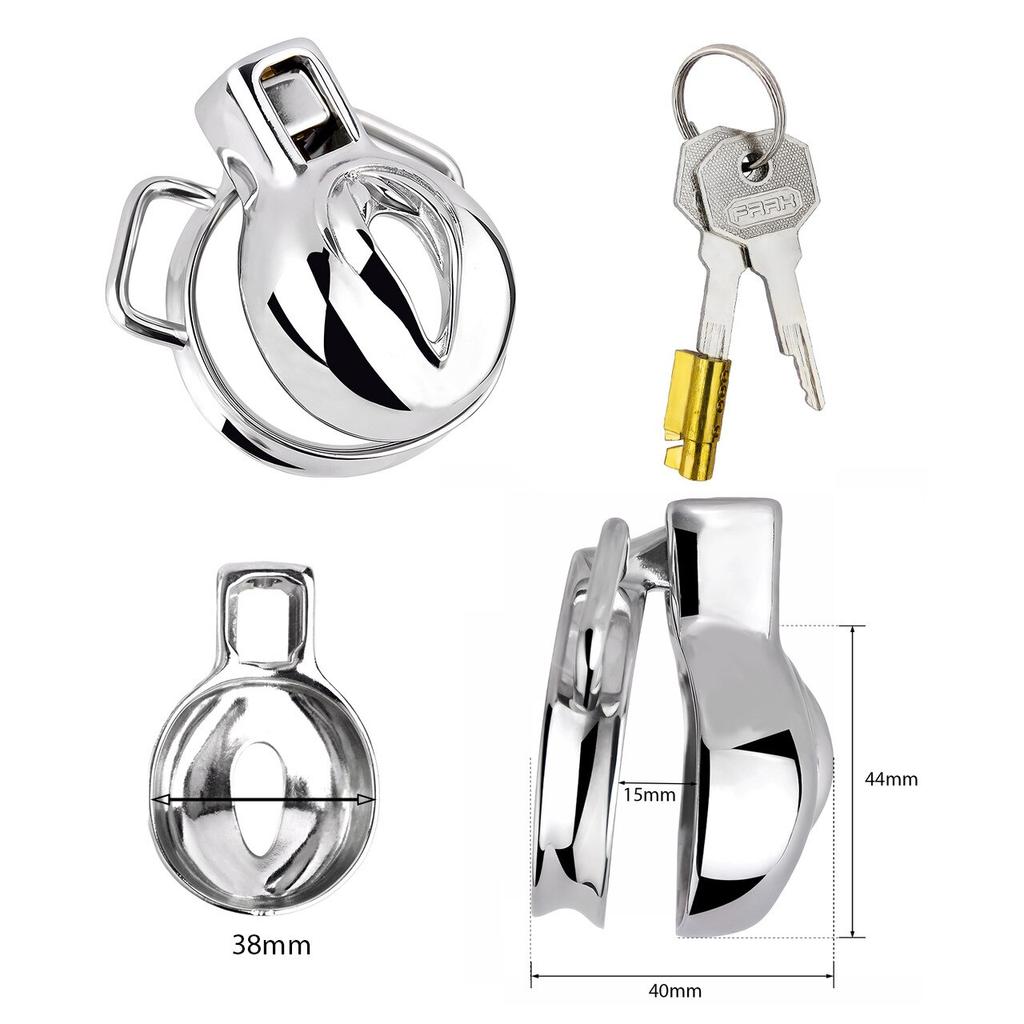 Male Chastity Lock Stainless Steel Penis Cage with Hook Urethral Chastity Belt Penis Ring Ball Stretcher
