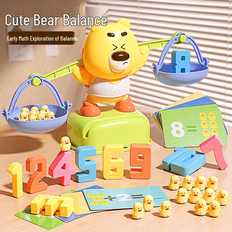 

Little Bear Balance Scale Educational Toy for Kids 3-6: Number Learning & Parent-Child Interaction