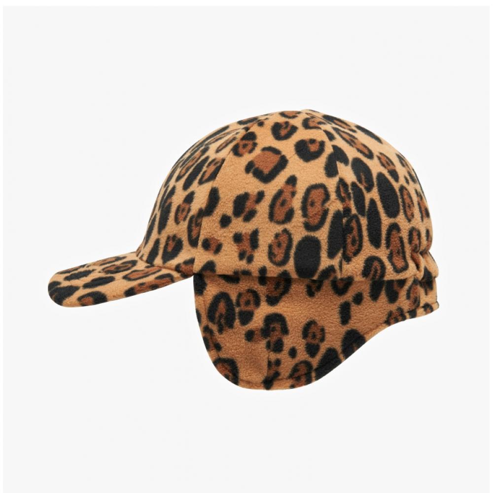 Mini Rodini 1000009413 Leopard Fleece Mütze Leopard Fleece Ohrenklappenmütze Baseballkappe