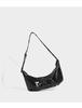 Hot Girls Pu Leather Black Underarm Bag Y2k Women Retro Dumpling Bags Purse Female Vintage Fashionable Hobos Bags Handbag New