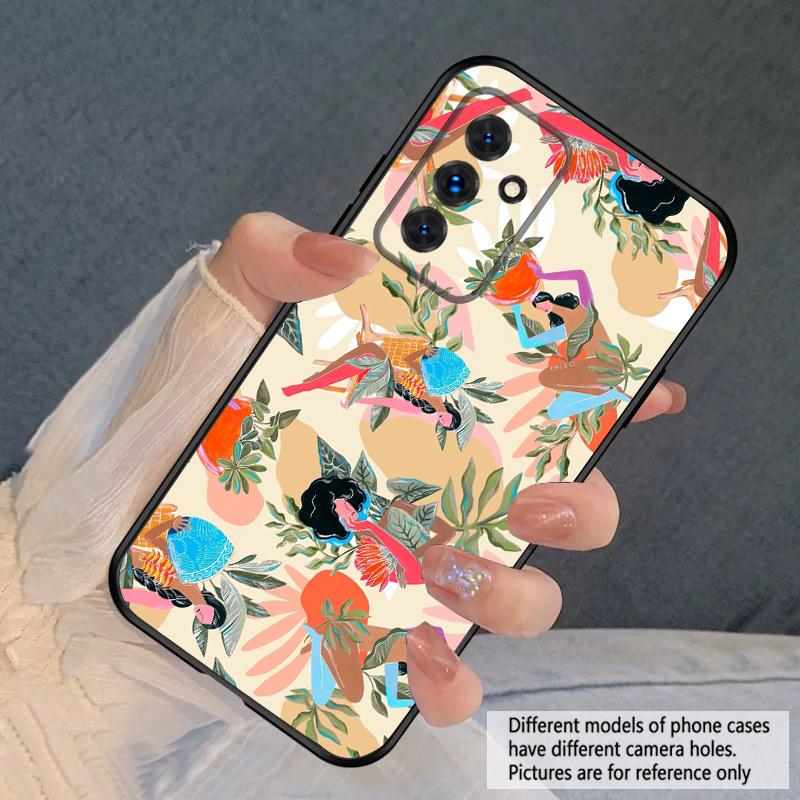 Flowers and Women For Samsung S20FE S 21 22 23 FE 24 Plus 25 Ultra Galaxy M23 32 34 35 52 53 54 55 5G silicone soft phone case