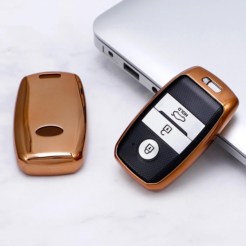 Kia K3/K4 Car Key Case: Compatible with Sportage, KX3, Yipao, KX57, Kaisen, CROSS, Sorento - Half-Pack Shell with Buckle