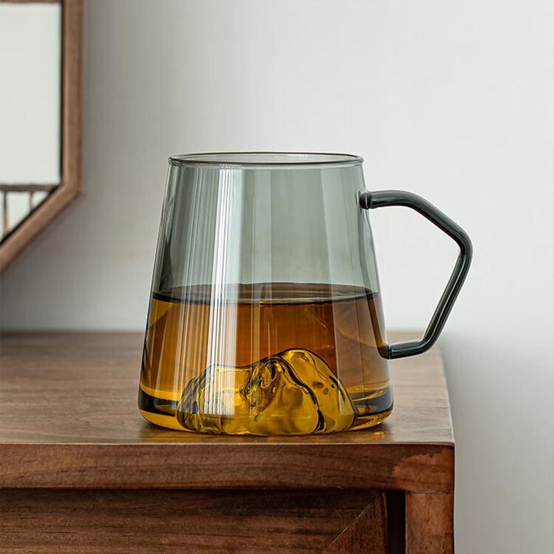 HeY LiLac 450ml Smoky Gray Heat-Resistant Borosilicate Glass Guanshan Cup - Light Tea Tasting Mug