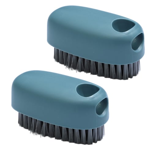 Asdays Laundry Brush, Handy, Compact, Set of 2 (Blue) for Spot Cleaning, Collar Cleaning, and Sleeve Cleaning