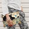 Chic Cat Pattern Canvas Makeup Bag - Versatile Storage Pouch for Cosmetics, Toiletries & Stationery - Ideal Teacher's Gift