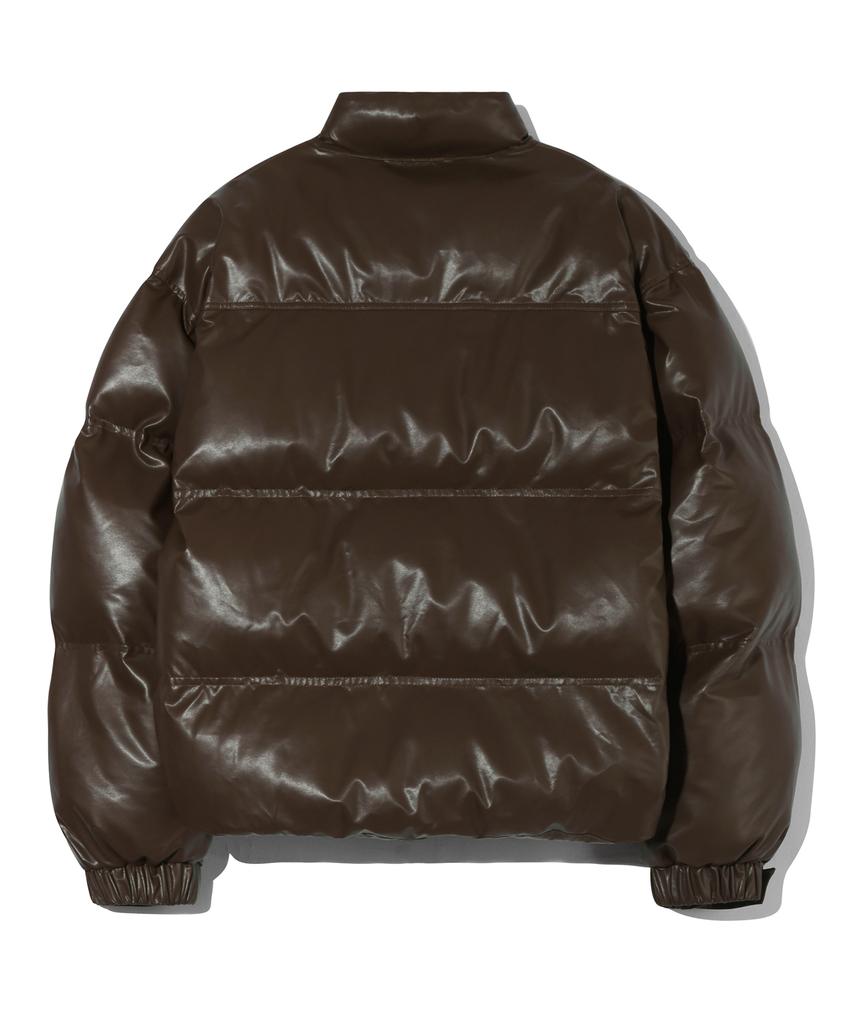 Trillion Biker Vegan Leather Short Padded Jacket (Brown)