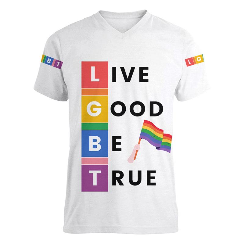 Mode Pride T-Shirt Liebe ist Liebe Regenbogen V-Ausschnitt T-Shirt Straßenfest Kurzarm Oversized T-Shirts