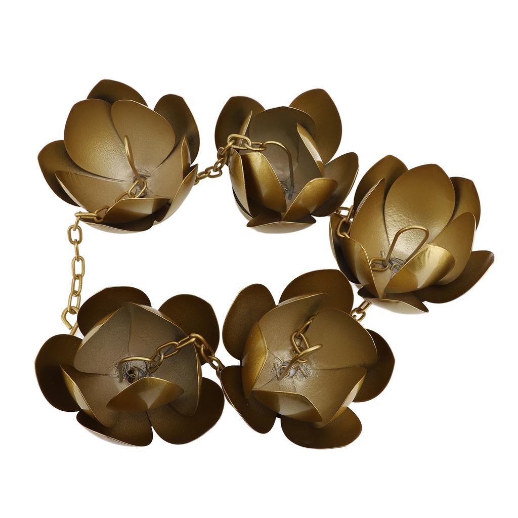 Rain Chain Gold Flower Galvanized Iron Rust Proof Rain Catcher Chain for Home Outdoor Decoration