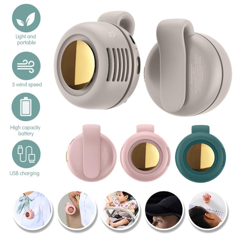 

Small Clip Fan Portable Silent Mini Bladeless Electric Fan 3 Speeds Clip-on Usb Charging Fans For Shirt Whirlwind Waist Clips