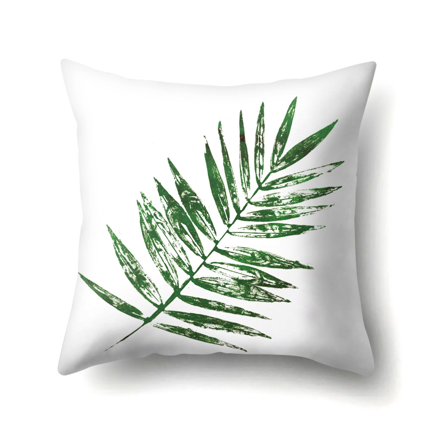 

New Small and Fresh Green Leaves Polyester Pillow Case 45 * 45Cm without pillow core