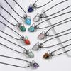 Spider-Shaped Bohemian Amethyst Pendant Necklace with Natural Crystal and Alloy Inlay