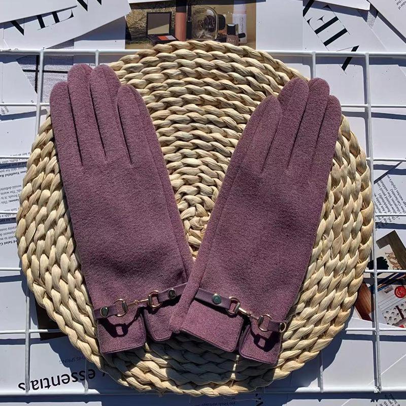 Thermal Gloves, Piled And Thickened Driving, Riding, Finger Gloves, Outdoor Sports, German Velvet Touch Screen Gloves, Women