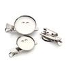 20Pcs/lot Round Brooch Hairpin Base 19/23/29mm Cabochon Blank Tray Brooch Hairpins for DIY Clothing Headdress Making Accessories
