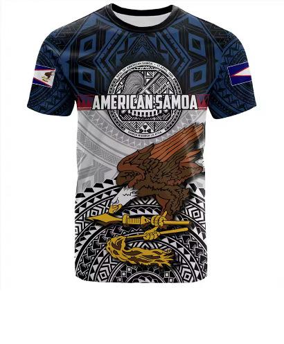 3D Printed Samoa Map Graphics Graphics T-Shirt Male Female American Samoa Logo Short Sleeve T-Shirt XXS