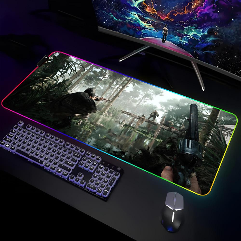 H-Hunt-Showdown Игровой Коврик для Мыши Игровой RGB Коврик для Стола Коврик для Клавиатуры Игровые Ноутбуки Светодиодный Коврик для Мыши Защита Стола Аниме Коврики для Мыши RGB600x300x3mm