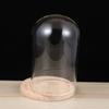 9X15Cm Eternal Flower Glass Dome Transparent Cover For Diy Craft Valentine Gift Wood Base Antislip Glass Flower