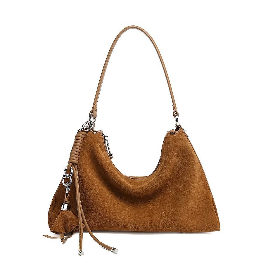 Versatile Retro Suede Leather Women's Bag High-End Commuter Tote Bag Single Shoulder Underarm Bag