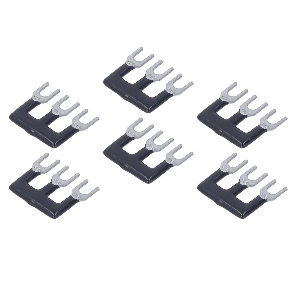 20Pcs Black Jumper Block Terminal Strip Red Copper Fork Type Terminal Strip for TB Series 15A 400V TB 1503