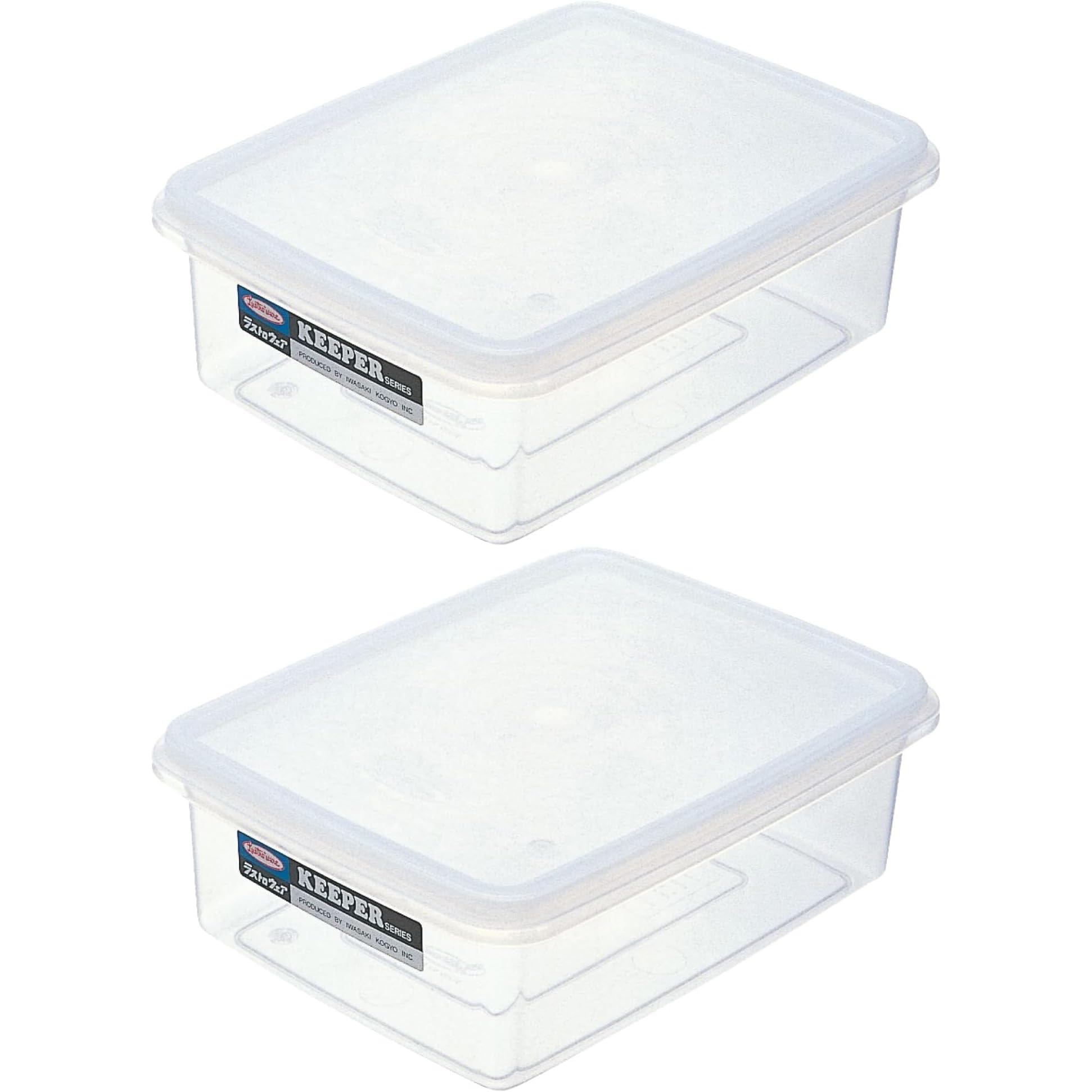 Iwasaki Kogyo Lustroware Jumbo Keeper Tupperware S of Airtight Freezer Made in Japan 3.1L (Set 2) Container, Safe, Transparent, Plastic, B-385 N,