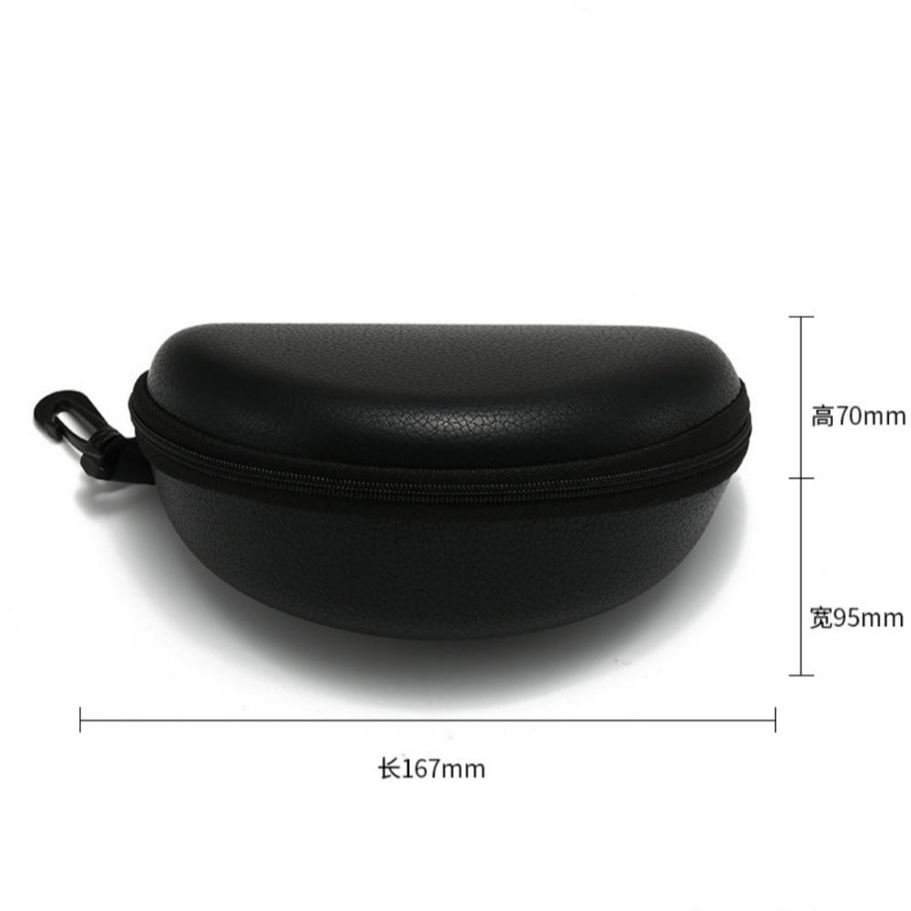 Tragbare Haken-Brillenetui PU-Lederstruktur Sport Anti-Druck Radsport-Sonnenbrillen-Aufbewahrungstasche Hartschalen-Brillen-Schutz