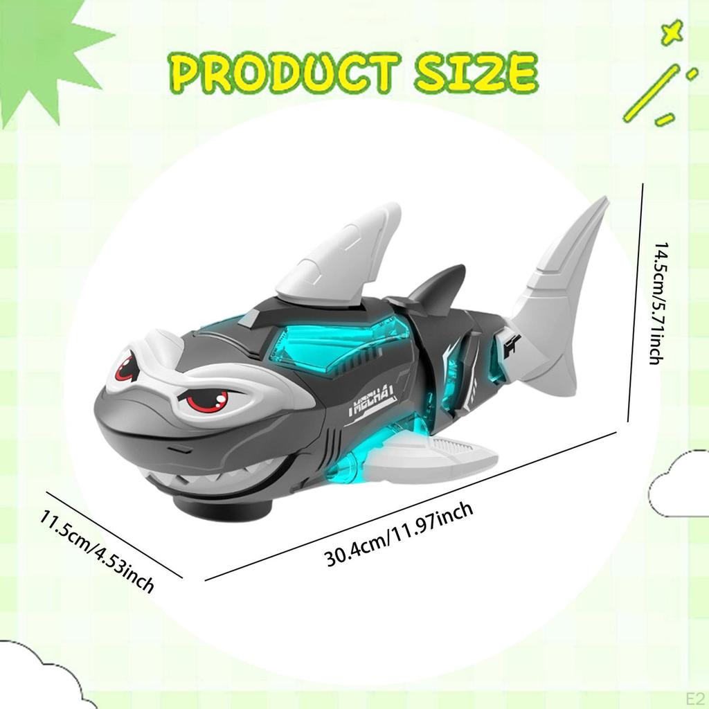 Electric Shark Toys Children Gifts with Realistic Biting Motion Lights Music Swinging Tail