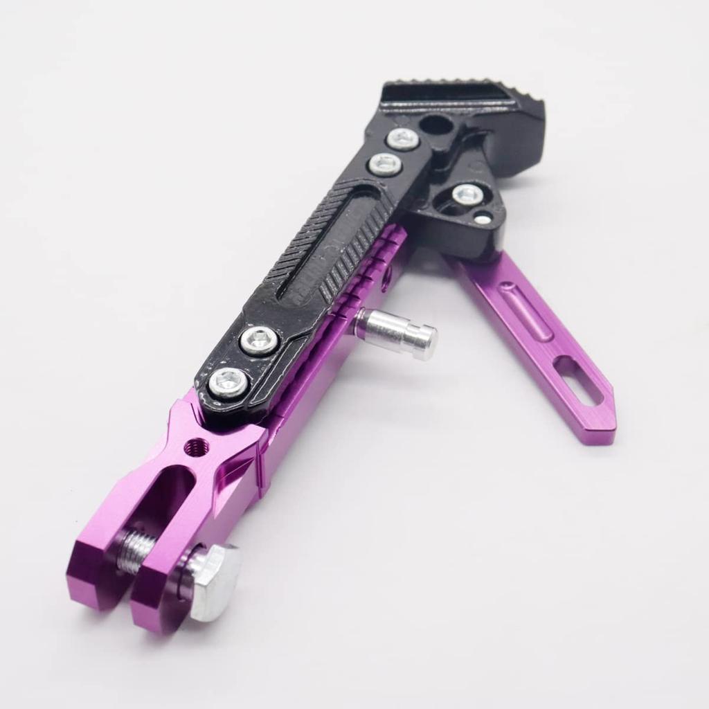 ZCJSZP Adjustable CNC Metal Motorcycle Foot Bracket Bicycle Side Bracket (Purple)