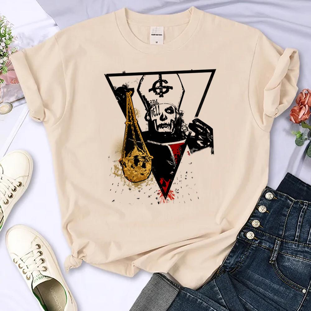 Ghost Band Top Women Designer T Shirt Female Japanese Manga Y2k Clothes