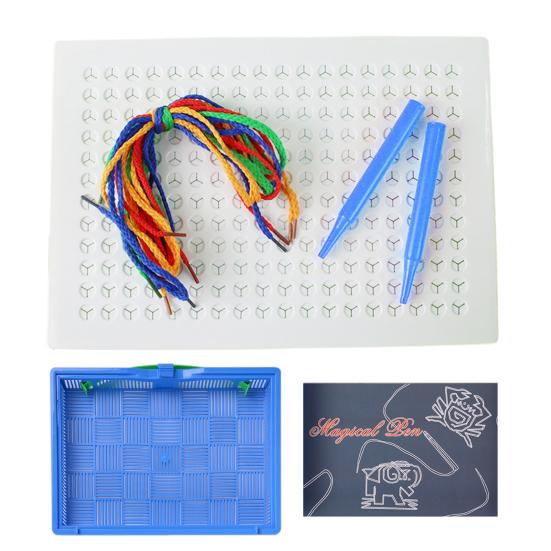 1 conjunto de placa de enfiamento educacional para crianças, padrão de treinamento de foco em habilidades motoras finas