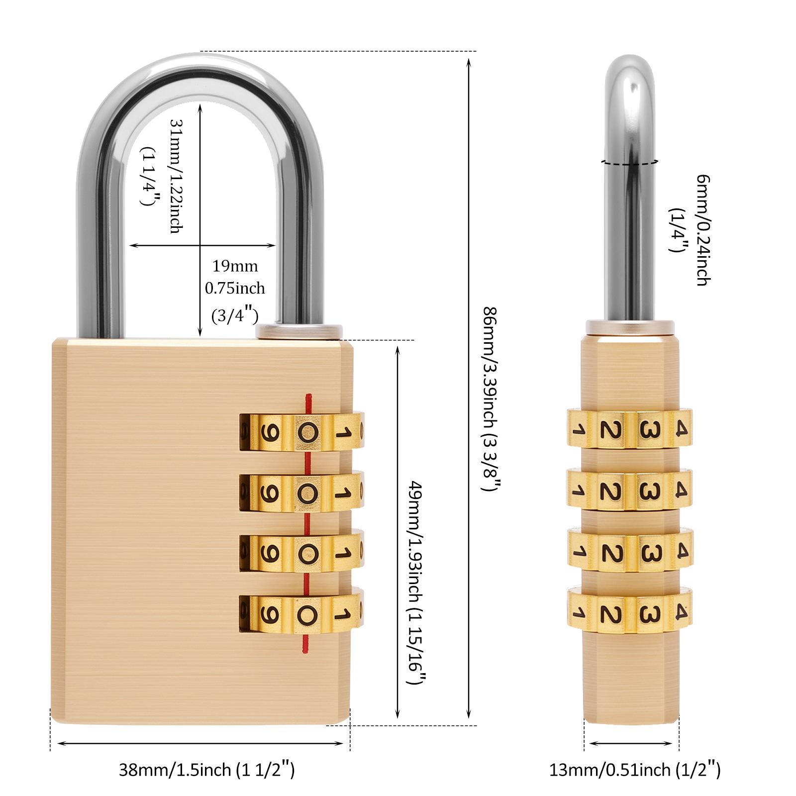 2pcs Combination Lock Brass Lock with Individually Adjustable Combination Suitcase Lock / Locker Lock for Gate Gym Sports Fence