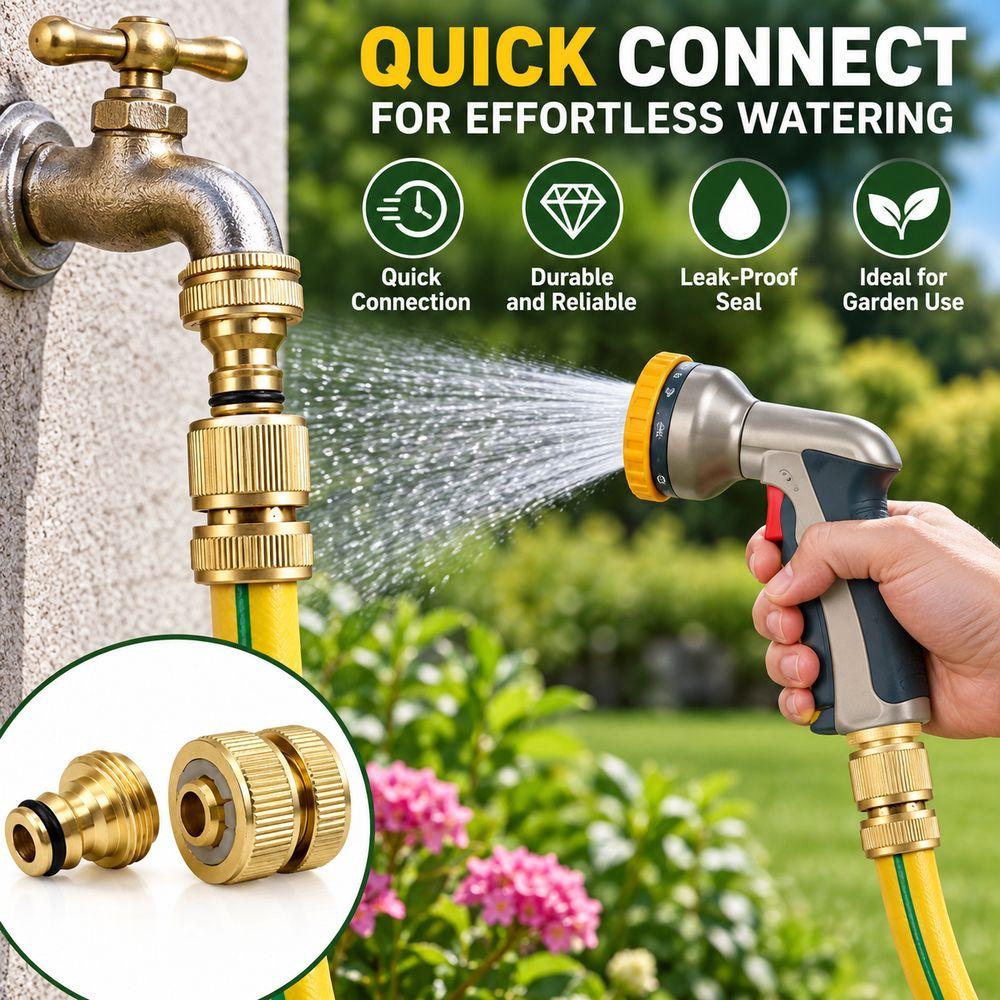 Quick Connect Hose Quick Connector Aluminum Alloy Garden Watering Adapter Washing Accessories