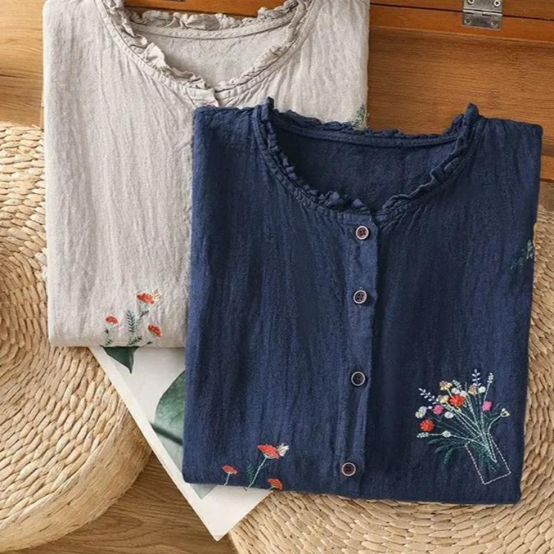 Women's Linen Sleeveless Shirt Fashionable Summer Blouse Casual and Versatile Cotton and Linen Vest All-match Top for Women