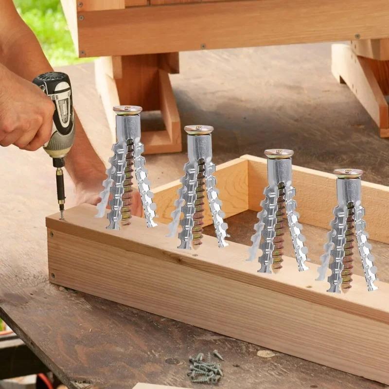 50Pcs 6Mm Expansion Pipe For Hollow Walls Metal Expansion Screws Kit Self Tapping Screws Pipe Drilling Plug Fastener Bolt