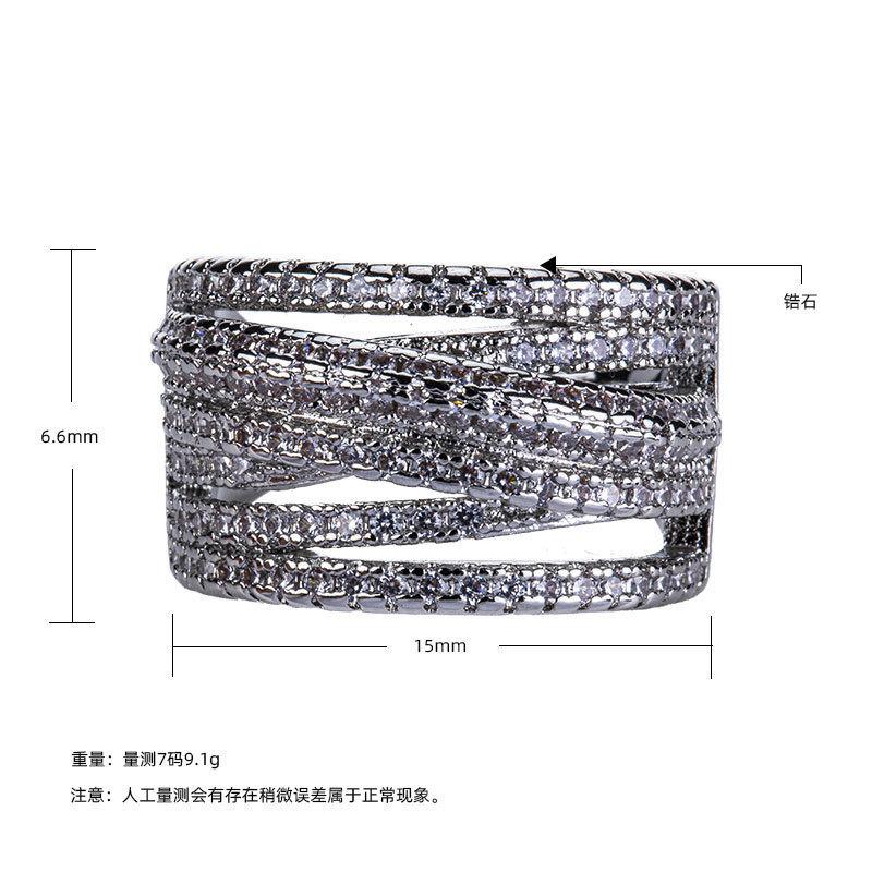 Hot Explosion Exaggerated Micro-Inlaid Zircon Ring Creative Personality Avant-Garde Exquisite Ring Full Of Diamonds Jewelry