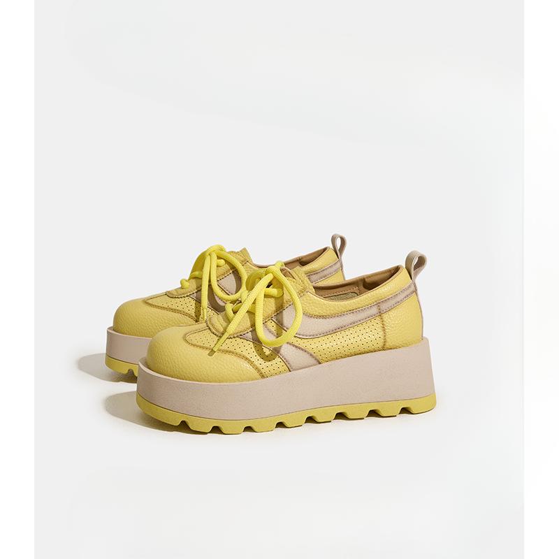 

Height-increasing Hollowed-out Shoes Are Versatile Casual Sports Shoes for Women 34 жовтий