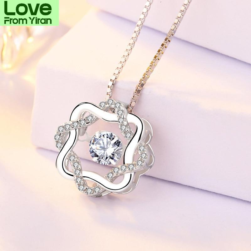 Latest  Sterling Tone Women Pendant Necklace Stylish Fashionable Eight Pointed Star High Quality Zircon Stone Pendant Clavicle Chain Jewelry