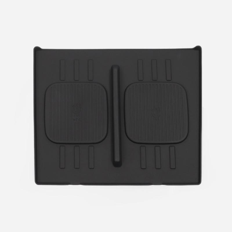 1 Piece For Hyundai Santa Fe 2024 Auto Interior Accessories Wireless Charger Mat Central Armrest Pvc Black Mats