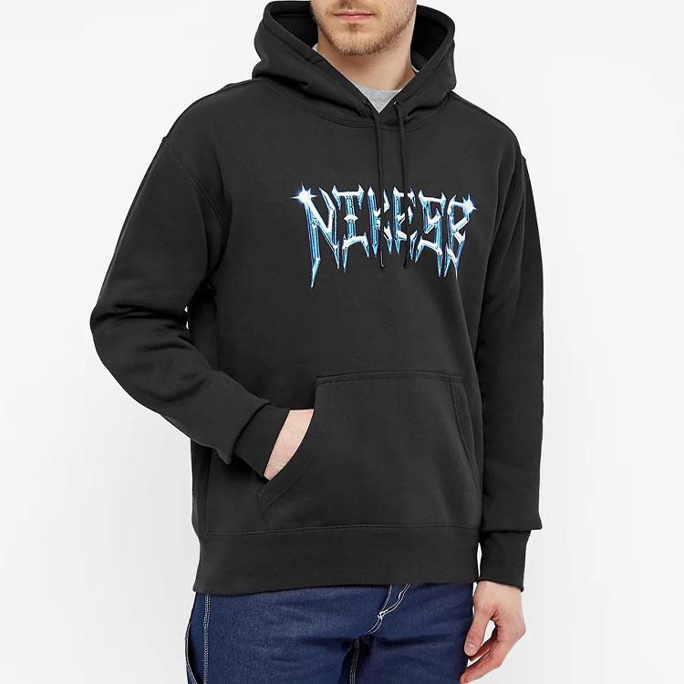 Nike x Samborghini Collaborative Letter Print Hooded Sweatshirt Men Hoodie Black CW7149-010