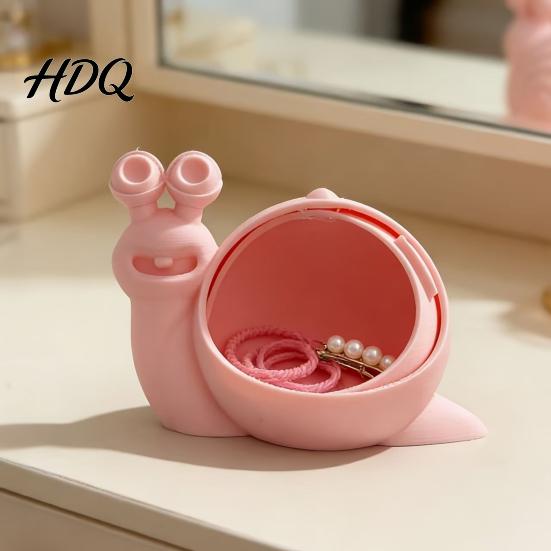 Novelty Snail Ornament Cute Storage Box 3D Printed Ornament Trinket Desktop Organizer