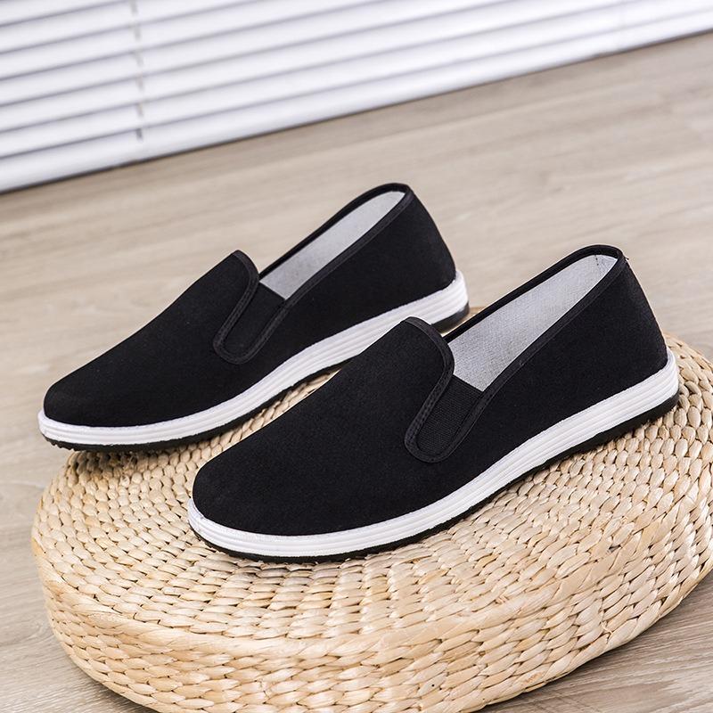 Upgrade Old Beijing Cloth Shoes Men's Soft and Breathable Beef Tendon Sole One Pedal Stall Shoes Injection Molding Work Yellow Sole Single Shoes