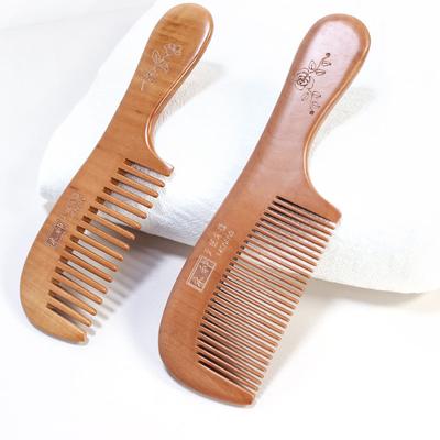 Peach Wood Comb  Hairdressing Mahogany Comb  Meridian Massage Anti Static Wood Wide Tooth Comb  Wooden Comb