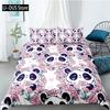 Set da letto Panda Cartone Animato Carino Bambino Bambini Copripiumino Creativo per Ragazzi con Federa Set da Letto King Size per Adolescenti