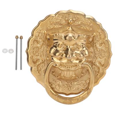 Door Knocker Chinese Animal Head Style Modelled Antique Brass Easy Install Corrosion Resistant